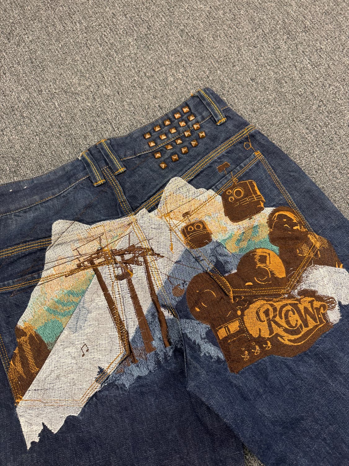 로카웨어 빈티지 자수 올드스쿨 힙합팬츠 상품이미지6