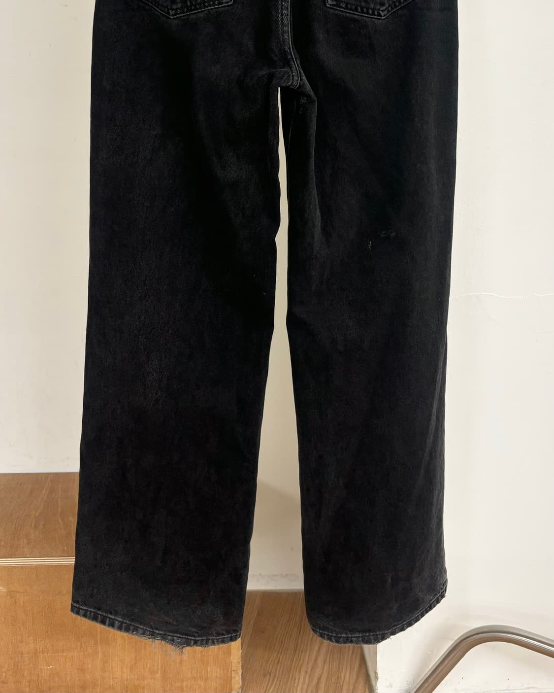 가니 블랙 와이드 레그 청 팬츠 상품이미지6