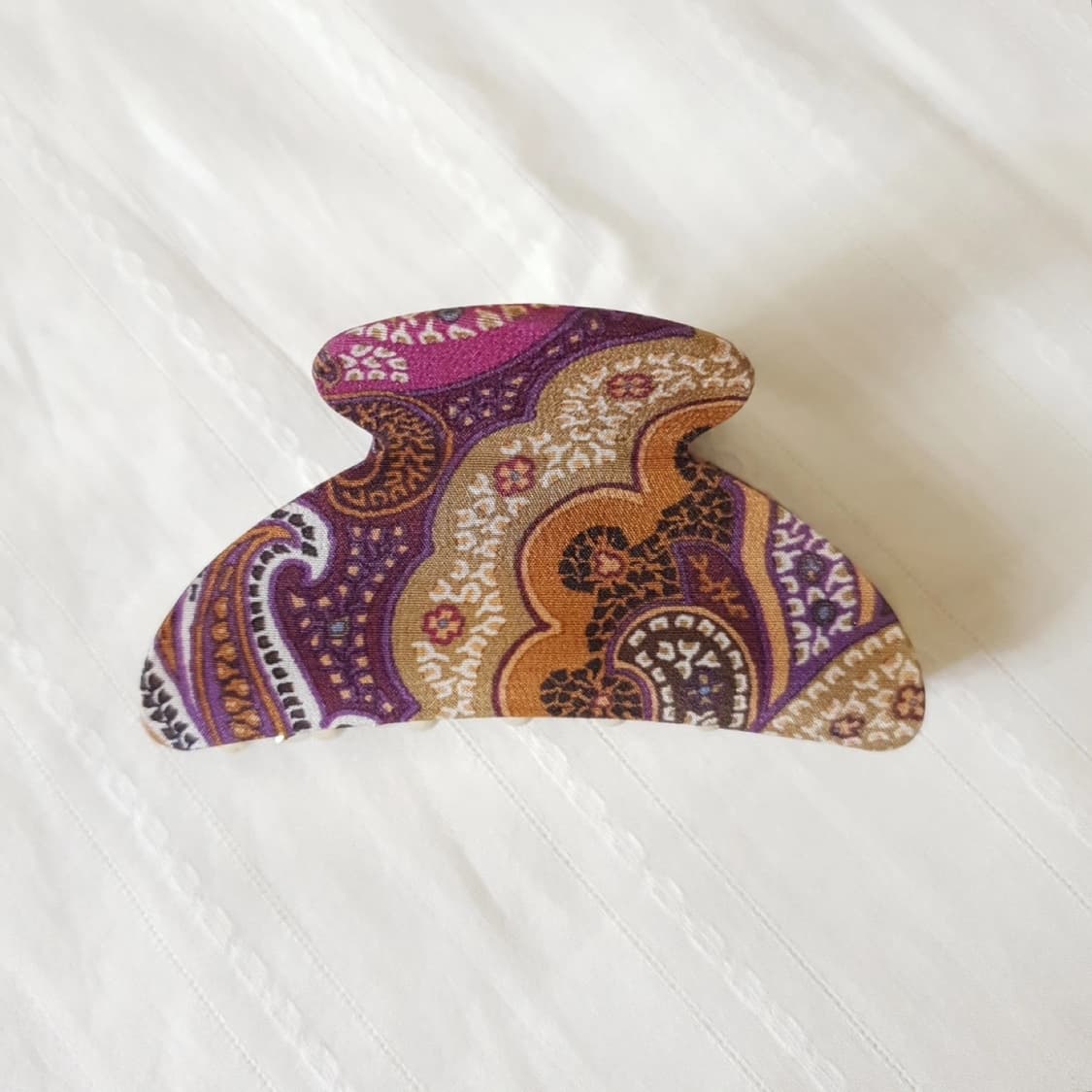 명품 ETRO 에트로 프로푸미 실크 바이올렛 페이즐리 집게핀 상품이미지3