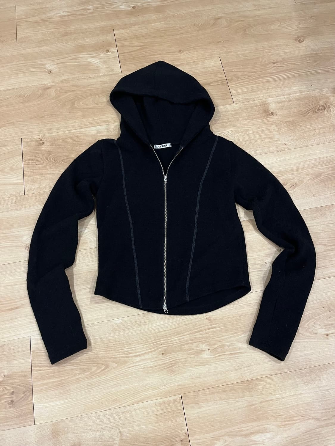 OLSSEN 올슨 테리 후드집업 블랙  상품이미지2