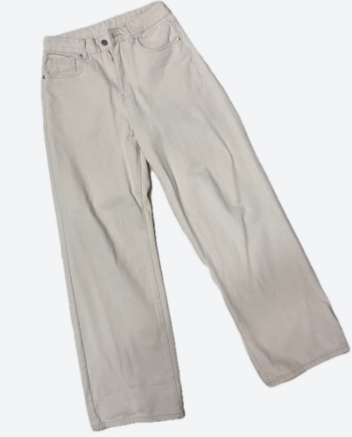 유지라이프) 봄에제격!!!오트밀? 아이보리  와이드 데님 XS 무신사 팬 상품이미지6