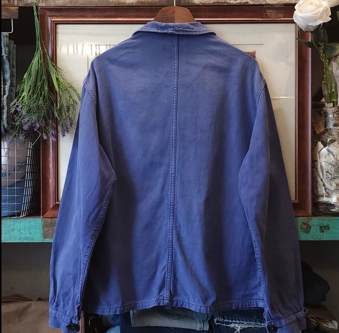60s 빈티지 프렌치 워크자켓 52 페이딩 퍼플 블루 L 상품이미지2