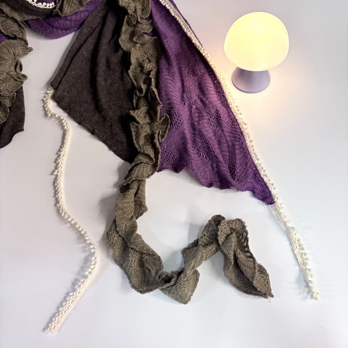 퍼플 모리걸 페어리 패치 프릴 레이스 머플러 JPN 상품이미지2