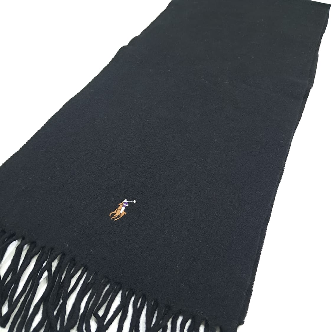 MX255 폴로 랄프로렌 블랙 램스울 목도리 머플러 상품이미지2