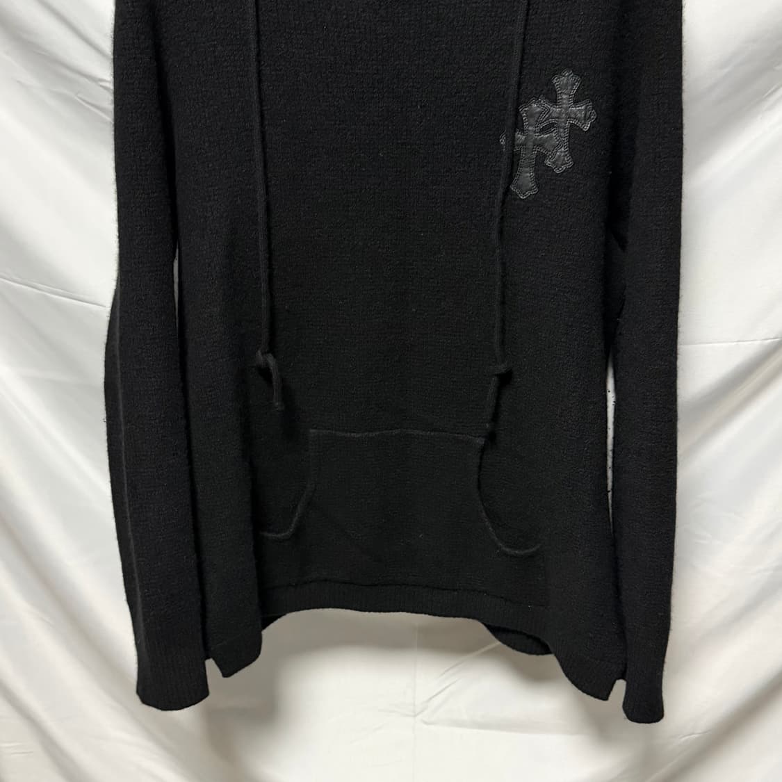 [S+급/XL] 크롬하츠 VIC 레더패치 캐시미어 니트 후드티 상품이미지4