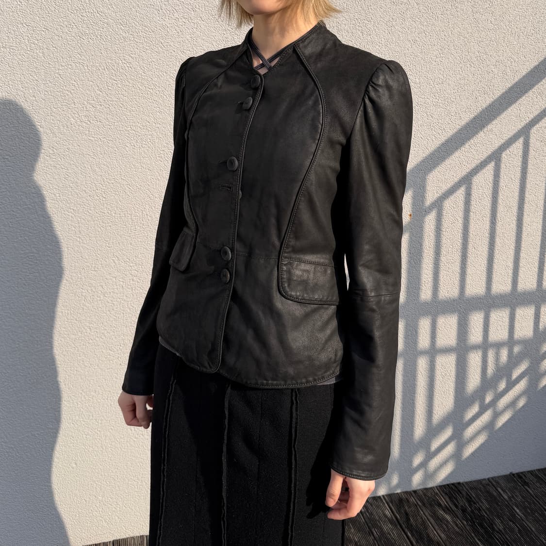 아르마니 꼴레지오니 고트 스킨 레더 자켓 상품이미지1