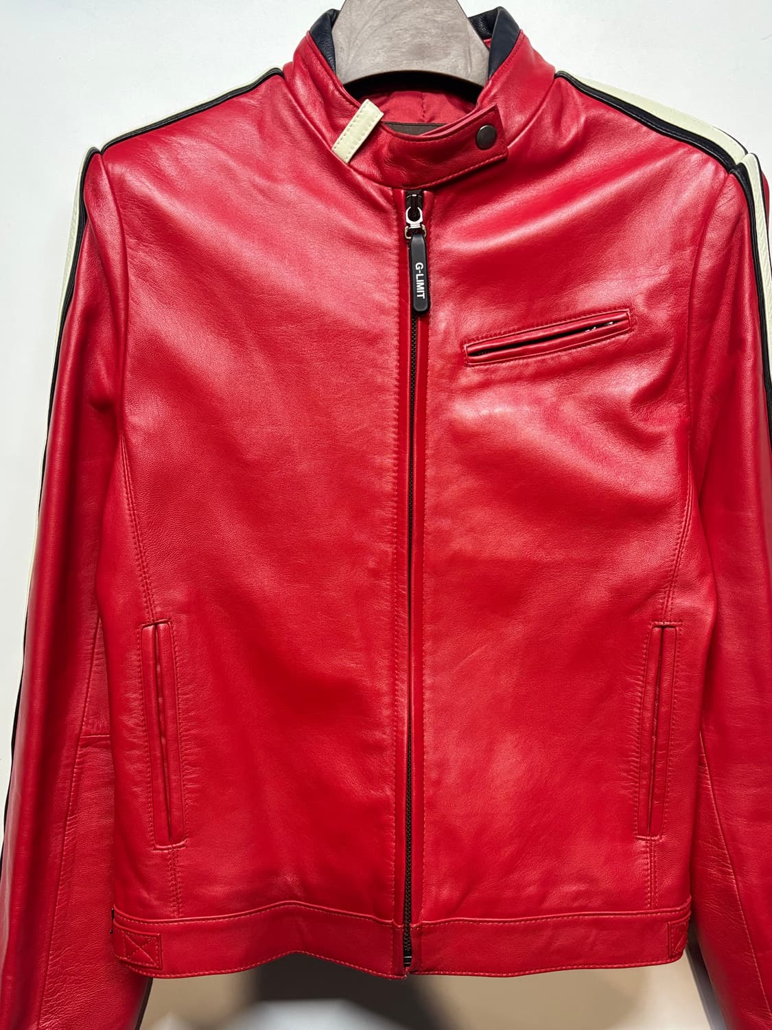 G-Limit 레드 가죽 라이더 자켓 상품이미지2