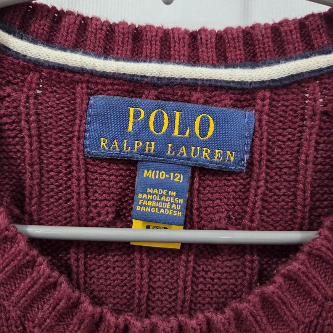 폴로랄프로렌 키즈 버건디 케이블 니트 M(10-12) 상품이미지3
