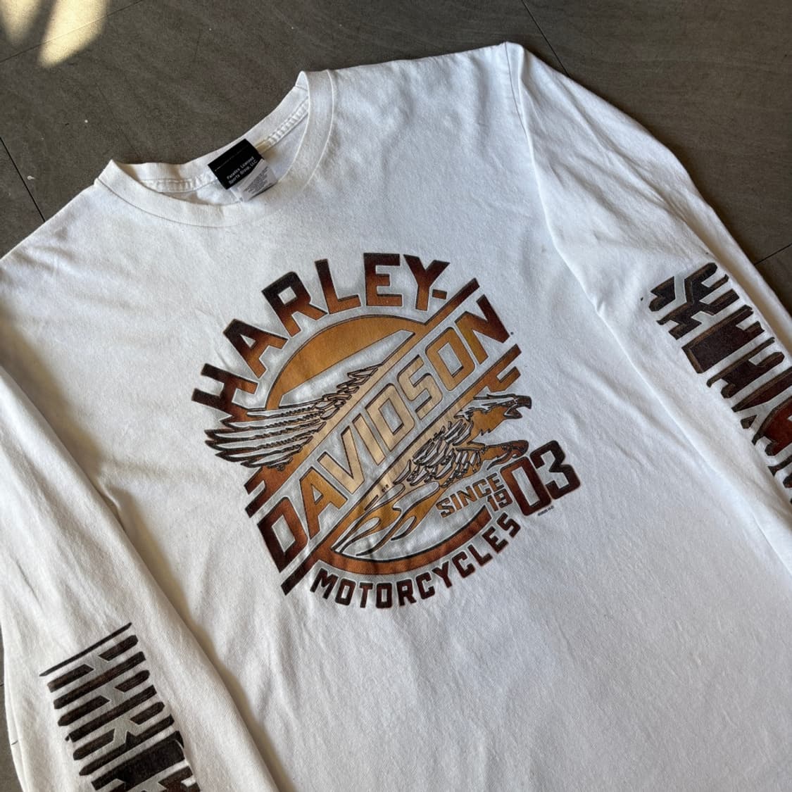 할리데이비슨 정품 화이트 긴팔 티셔츠 상품이미지2