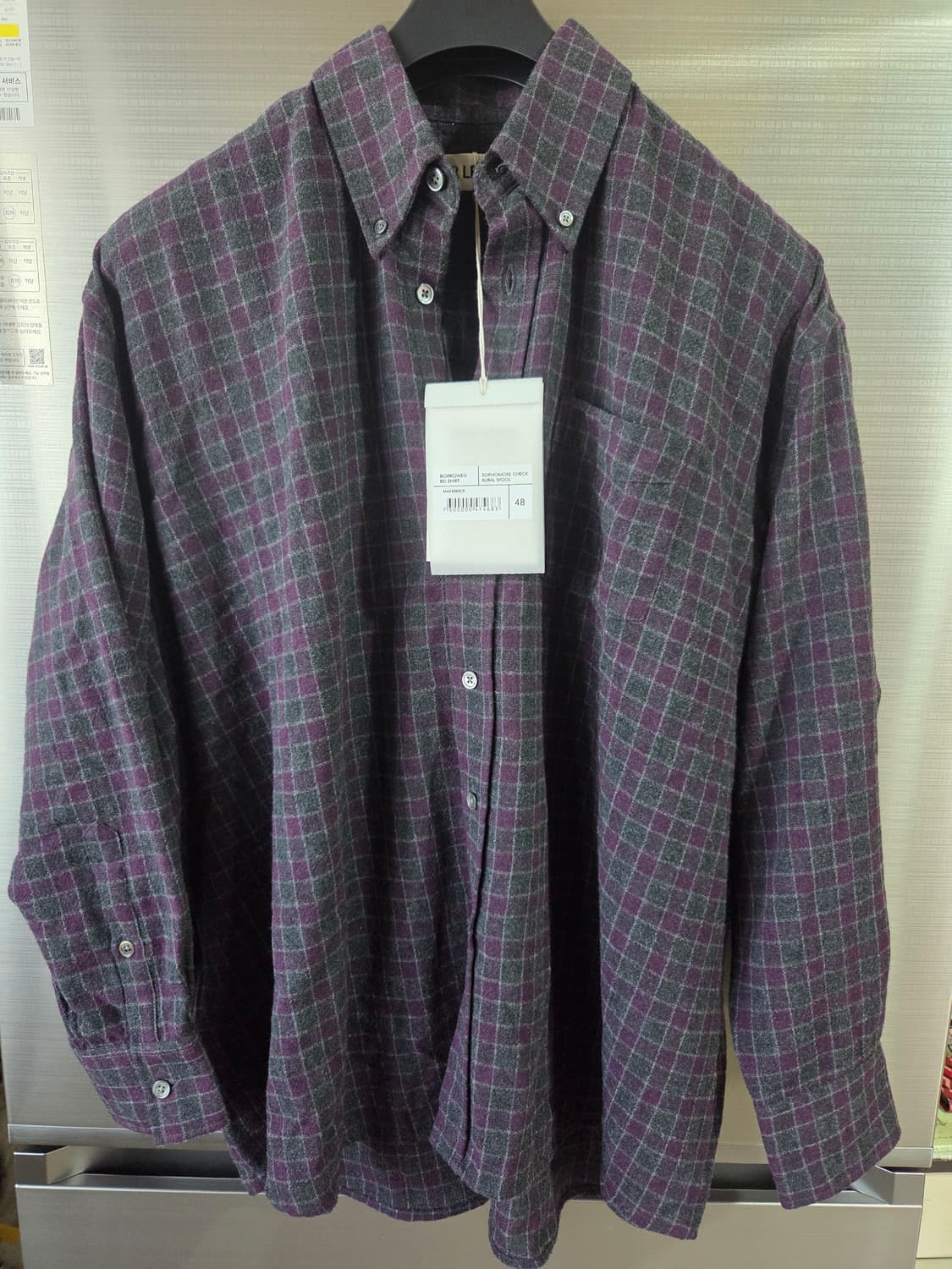 아워레가시 보로우드 BD 셔츠 소포모어 체크 루럴 울 사이즈48 상품이미지3