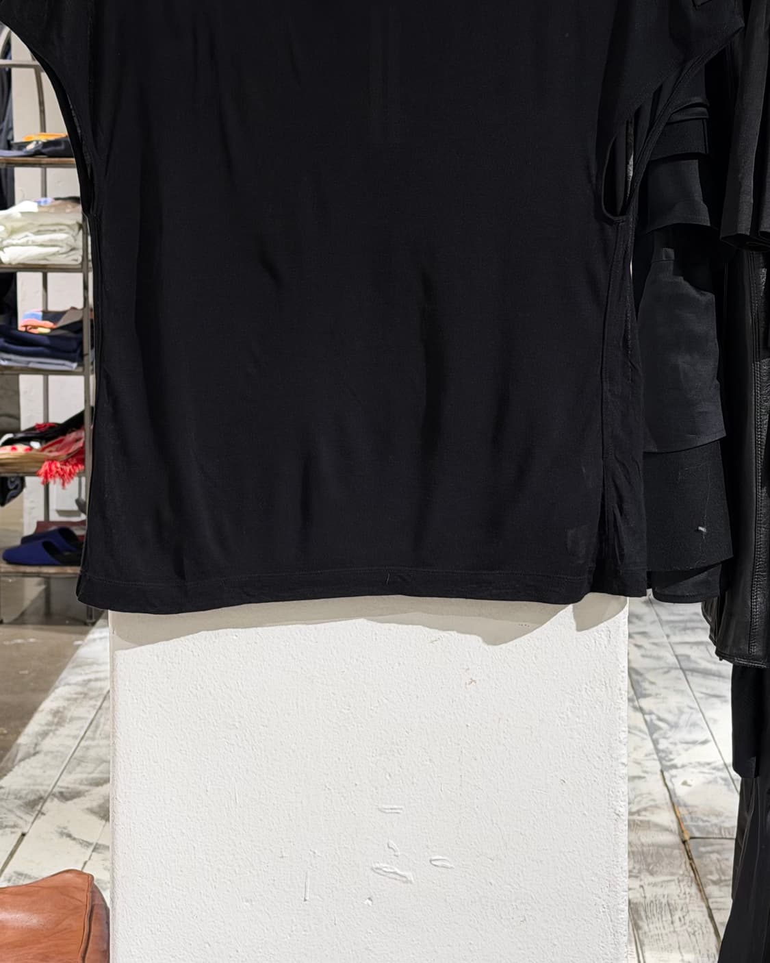 릭오웬스 블랙 fw21 겟세마네 숄더패딩 요크 하프 티셔츠 상품이미지5