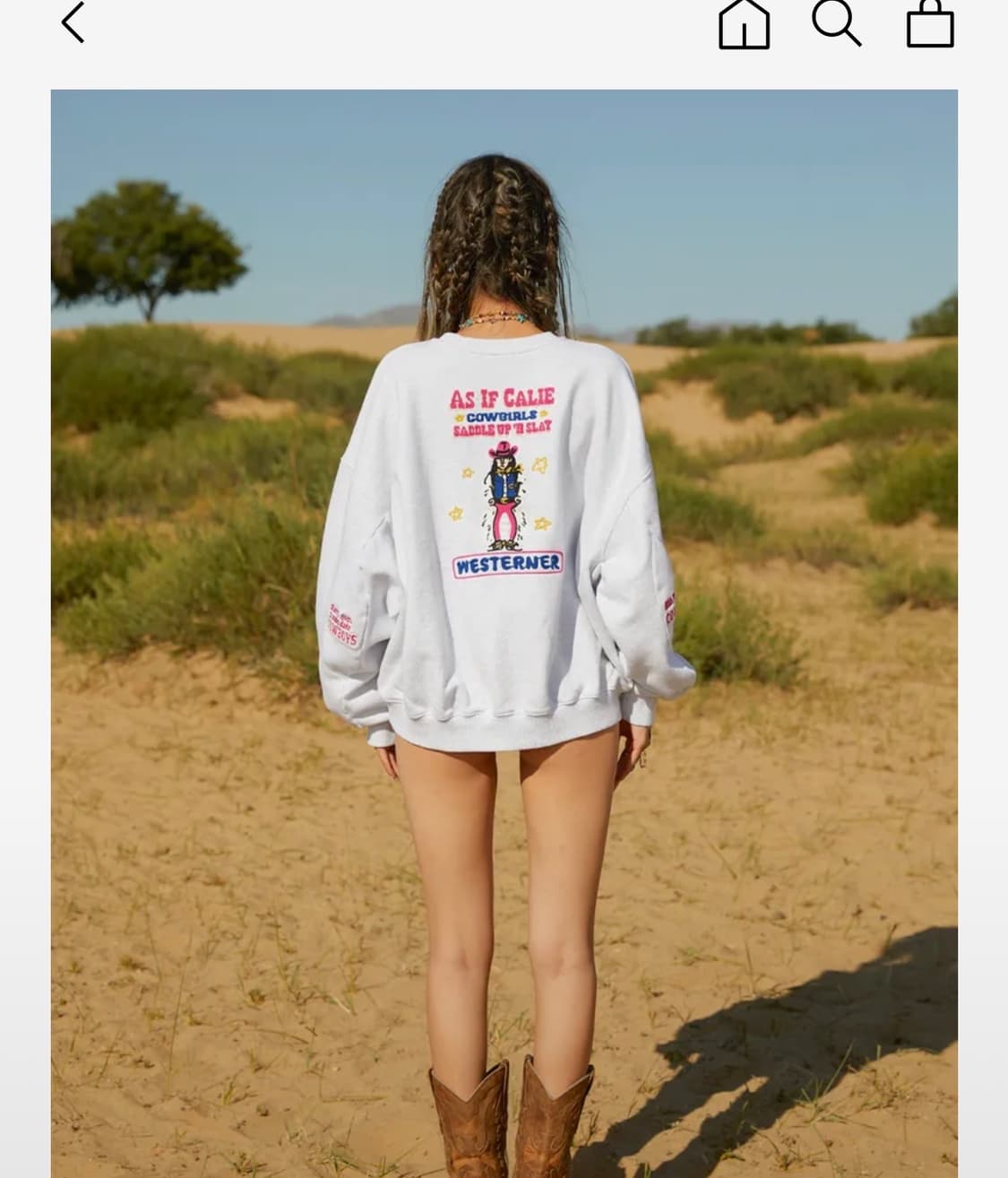 에즈이프캘리 웨스턴 쇼 맨투맨 멜란지그레이 상품이미지3