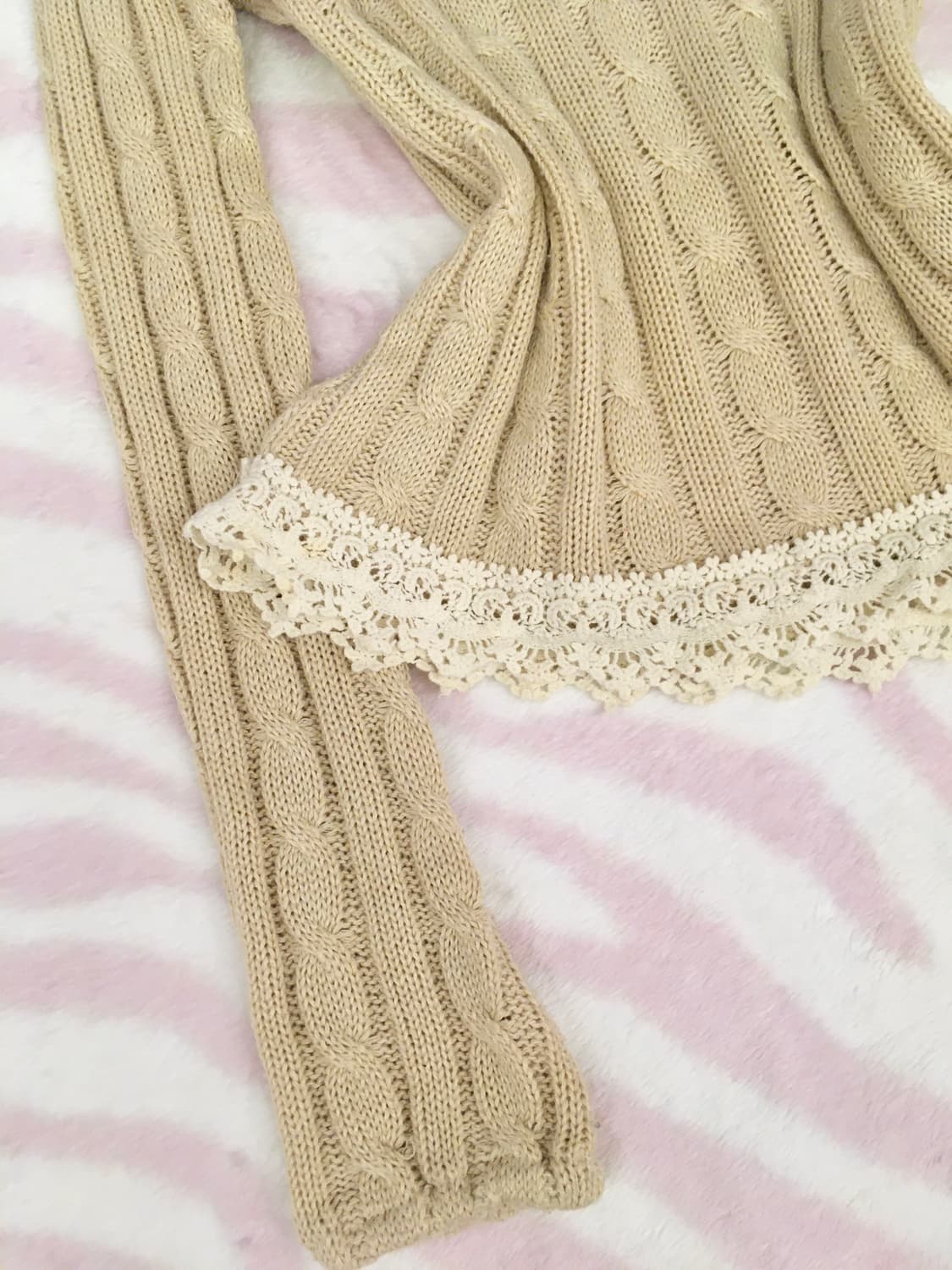 포멀 오트밀 꽈배기 카라 니트 공겜여주깔 모리걸 갸루 상품이미지3