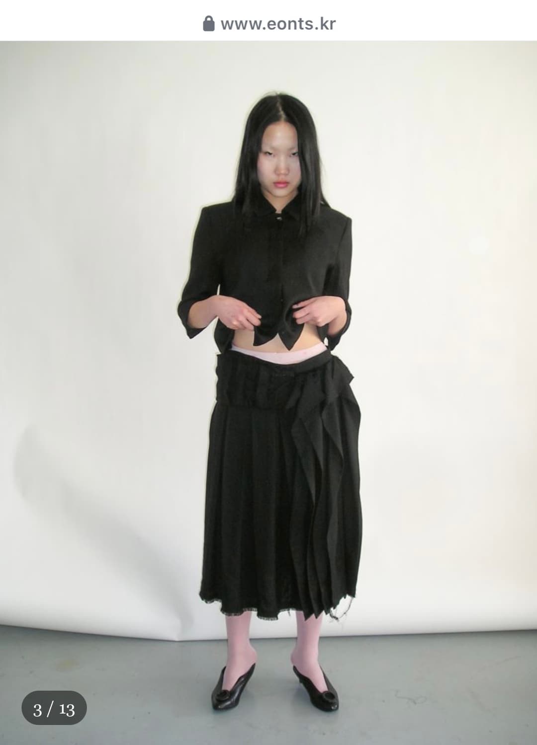 [Eonts]Offbeat pleats skirt -black/2size 상품이미지6