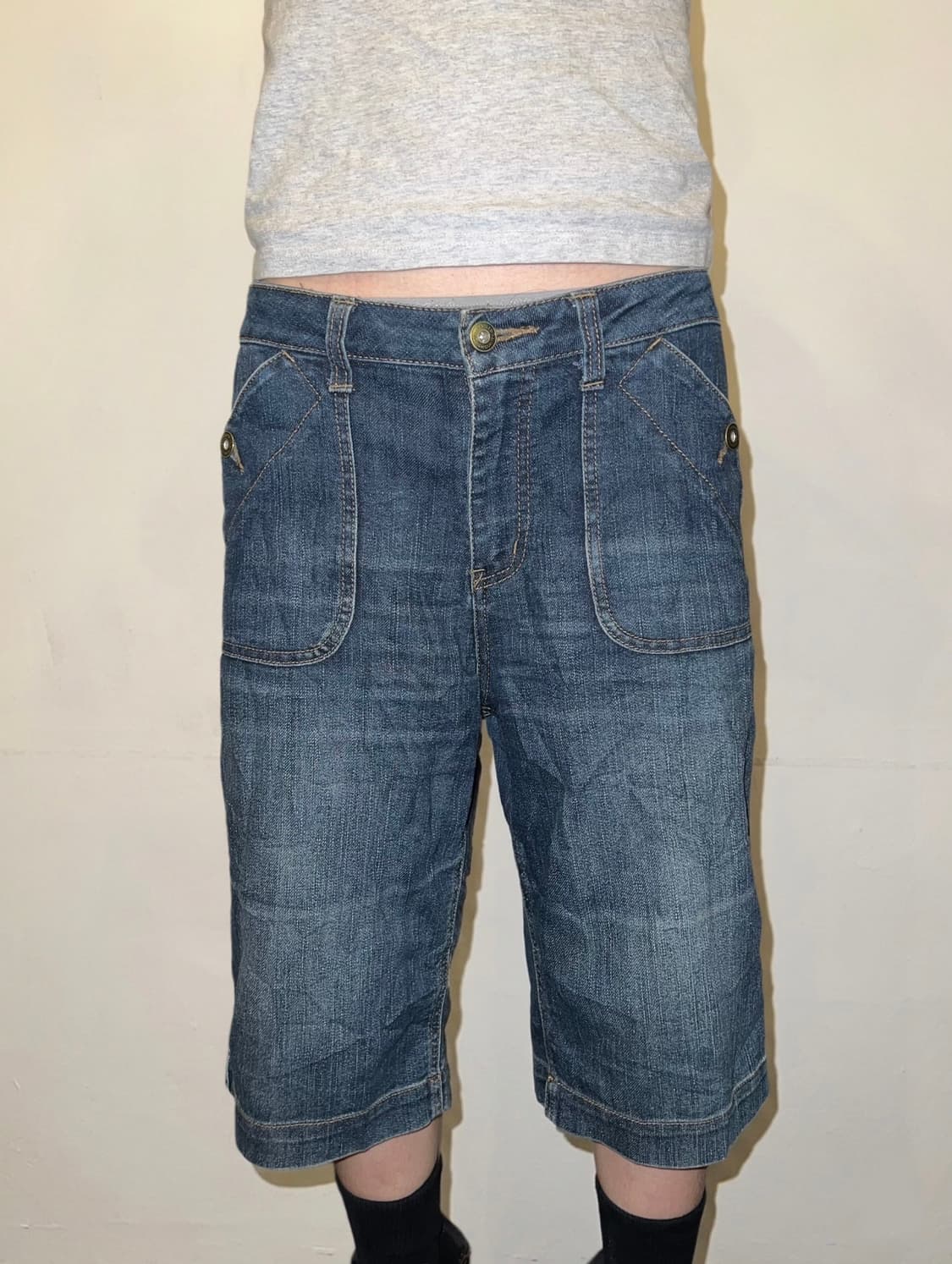 빈티지 포켓 포인트 버뮤다팬츠 상품이미지2