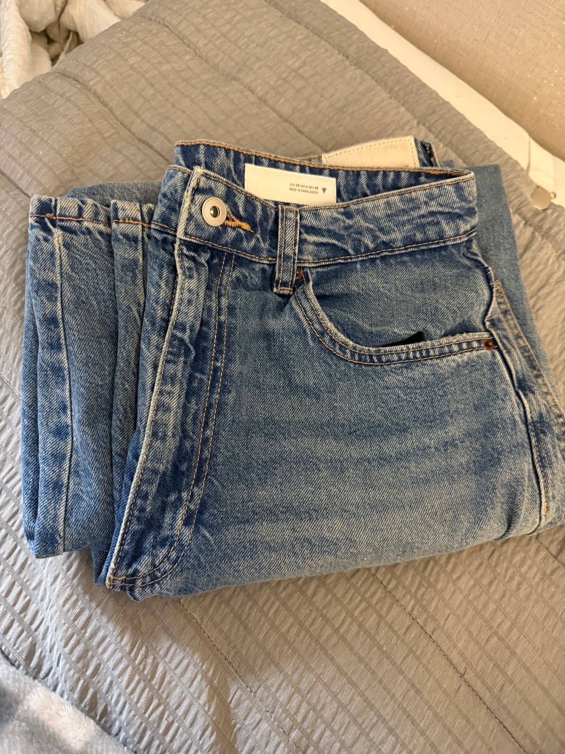 자라 TRF 배기 벌룬 미드라이즈 진 EU38 상품이미지4