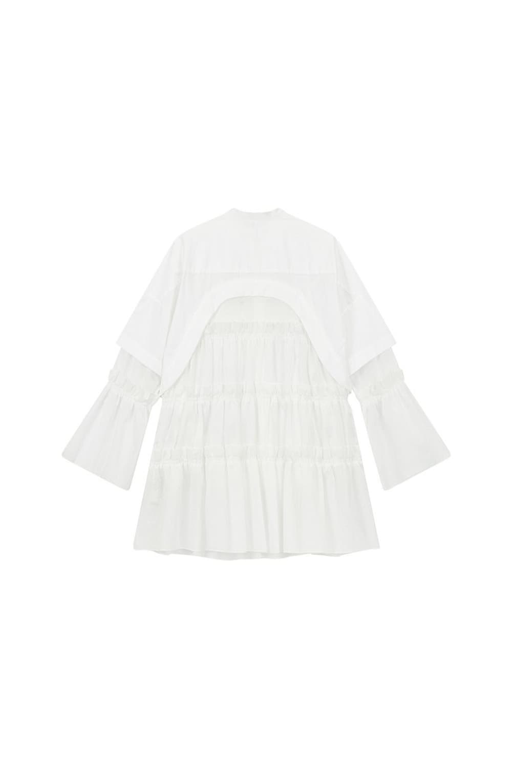 엔폴드 백 티어드 도킹 화이트 셔츠 상품이미지3