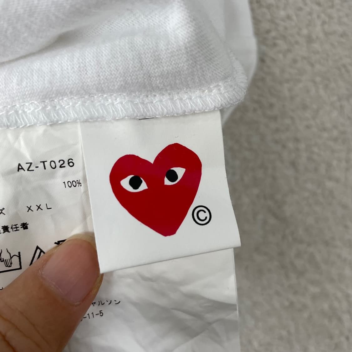 XXL 꼼데가르송 신형 더블하트 반팔티 상품이미지6