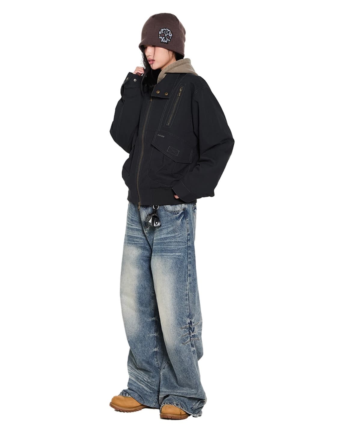 아캄 aakam washed zipper slit denim pants 상품이미지3