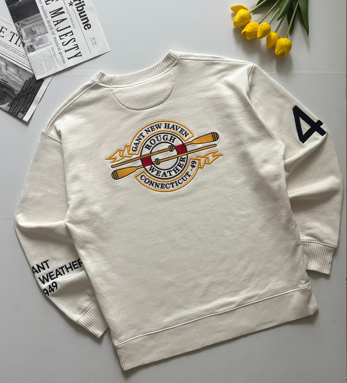 GANT 간트 헤링본 빅로고 오버핏 맨투맨 상품이미지1