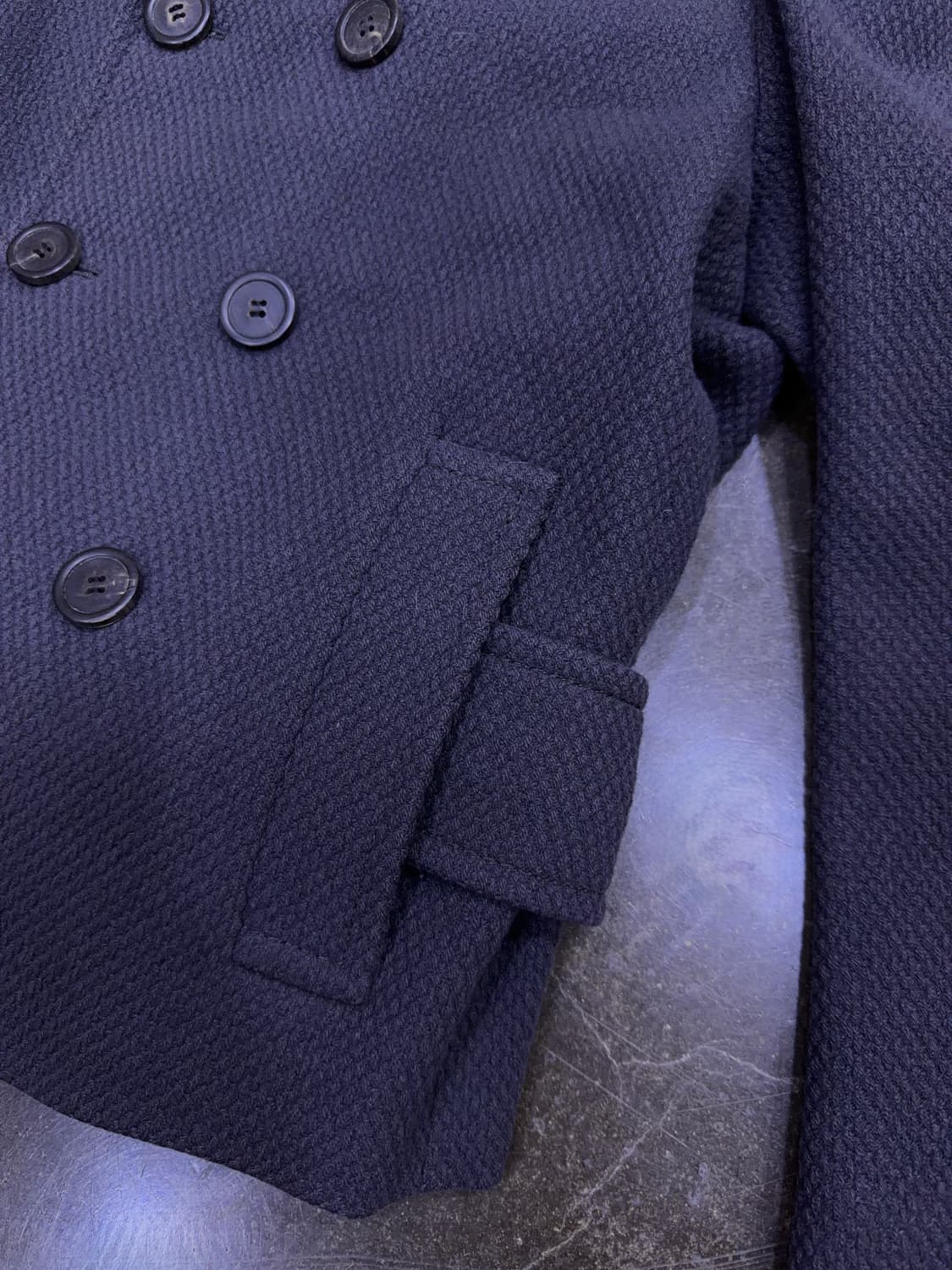 랑방 양모 숏 더블코트 피코트 라인 비스코스 그레이 46 상품이미지6