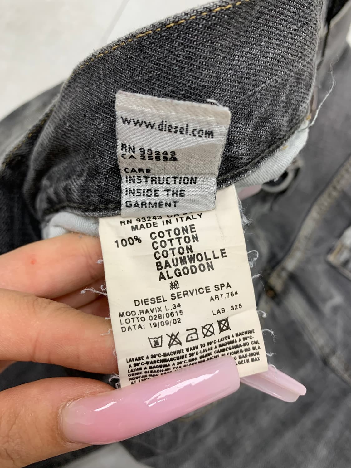 디젤 워싱 디테일 흑청 팬츠 #651 상품이미지7