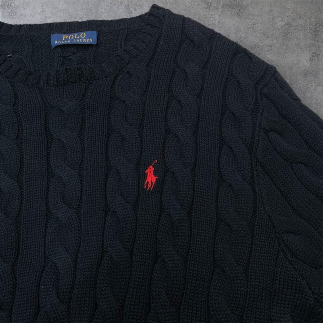 폴로 랄프로렌 딥네이비 케이블 코튼 니트 상품이미지2
