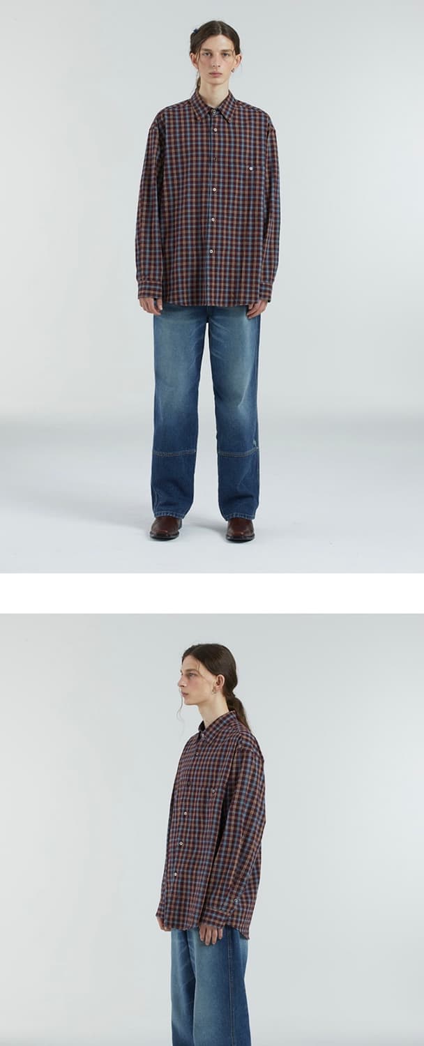 밈더위드로브 체크셔츠 1사이즈 판매 상품이미지4