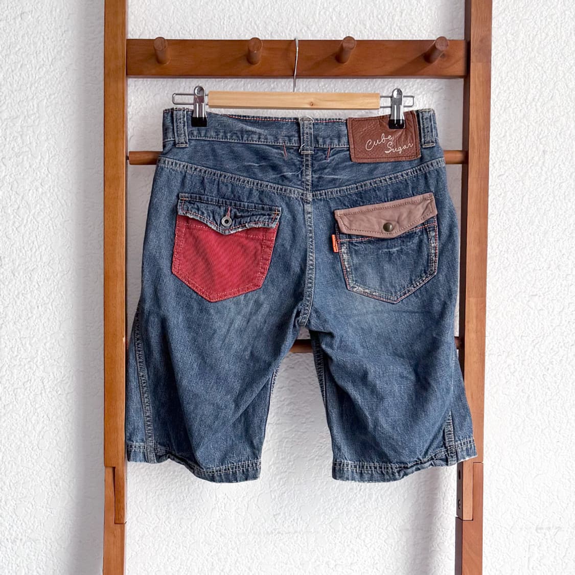 컬러 패치 포켓 데님 하프팬츠 상품이미지5