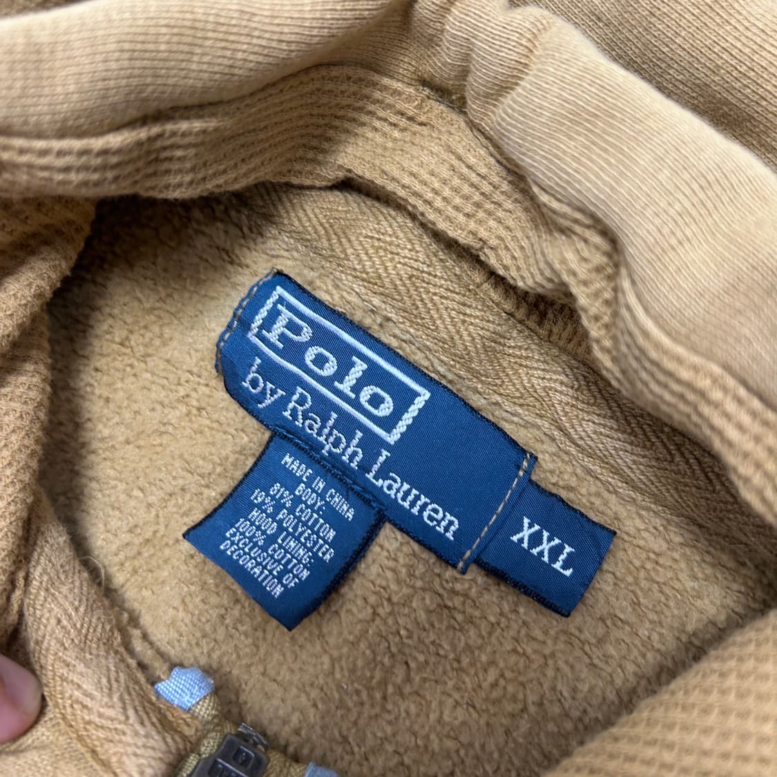 폴로 머스타드 베이지 빅포니 후드집업(2XL) 상품이미지2