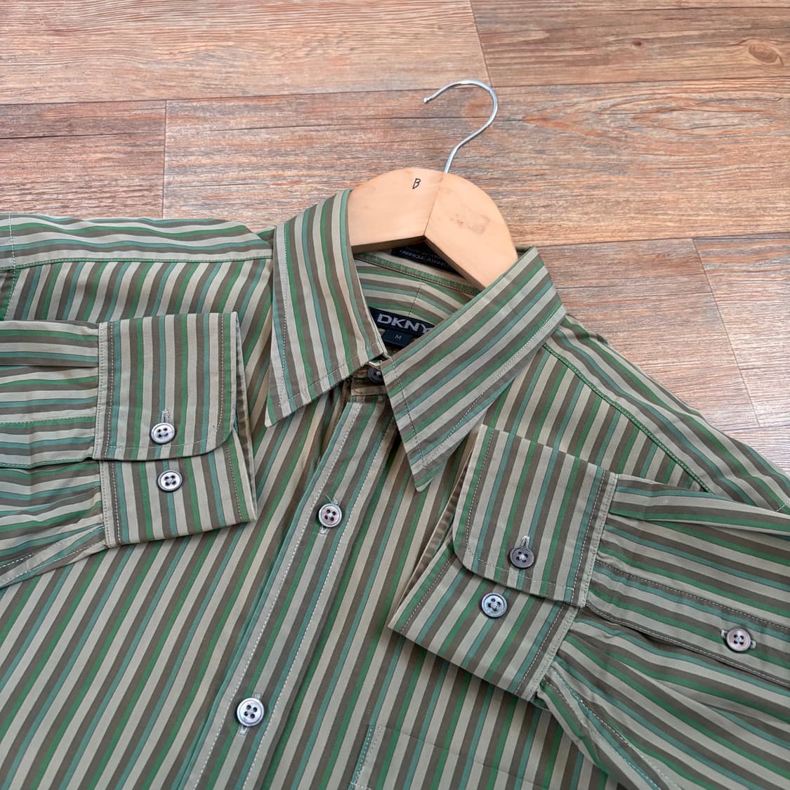 DKNY 캐주얼 스트라이프 셔츠 M 100 수입 정품 상품이미지5