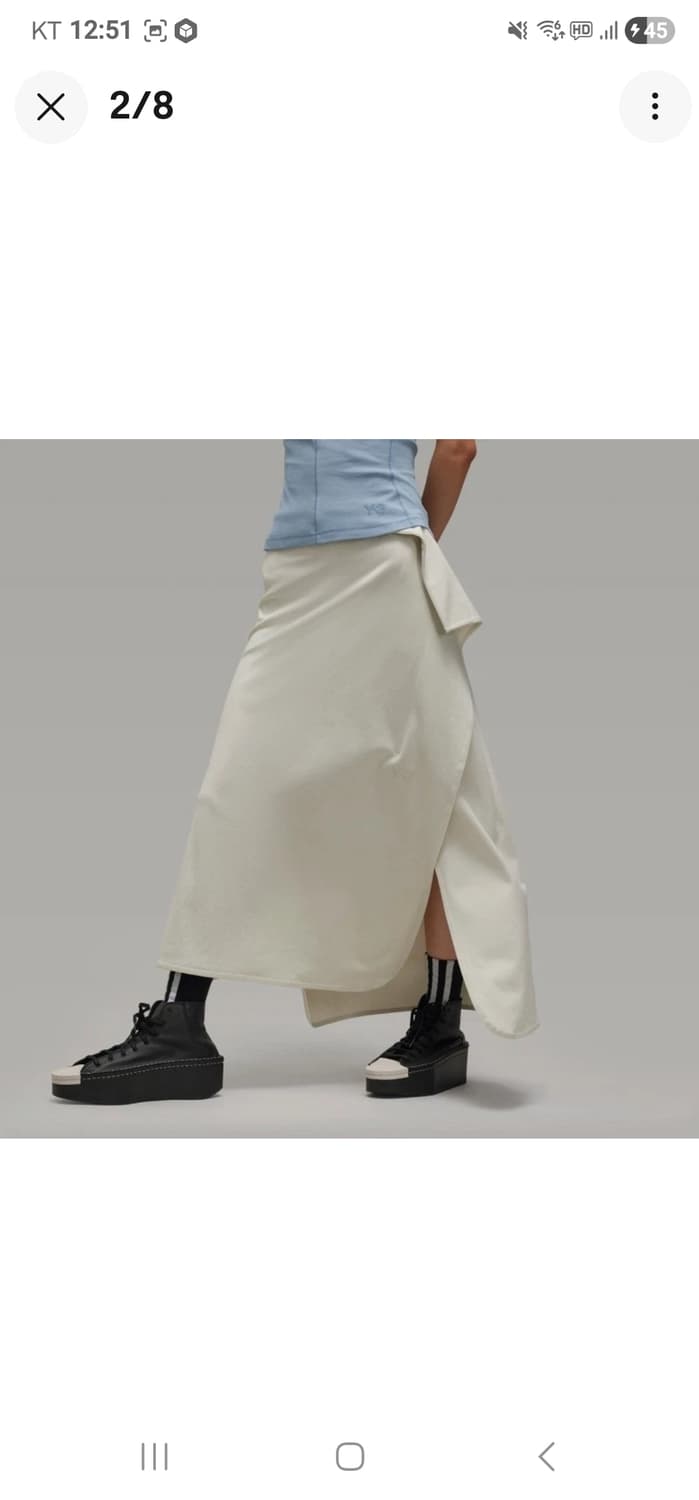Y-3 트랙 미디 스커트 오프 화이트 요지 야마모토 상품이미지2