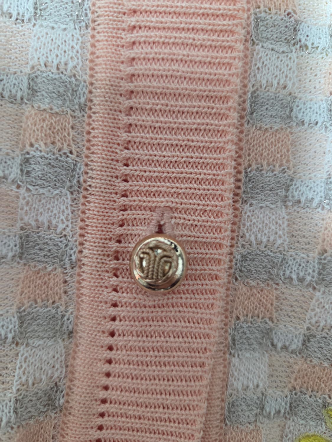 랑방 컬렉션 플라워 자수 체크 반팔 가디건 상품이미지5