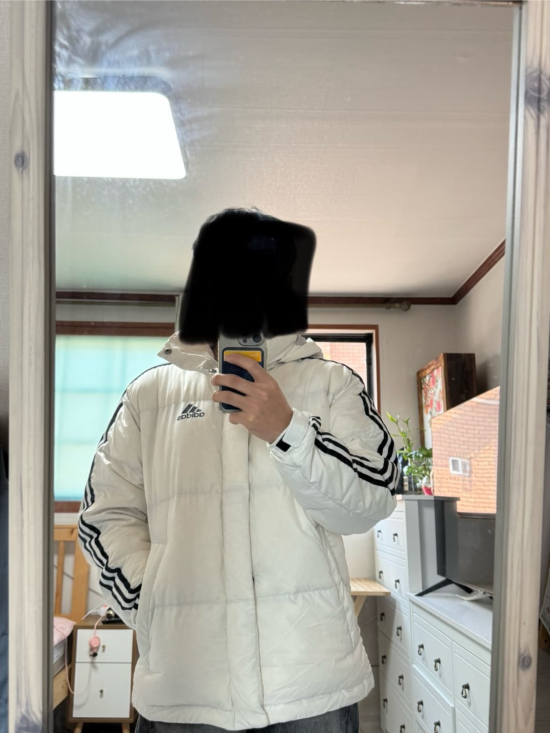 아디다스 흰색 오리털 패딩 M 상품이미지3