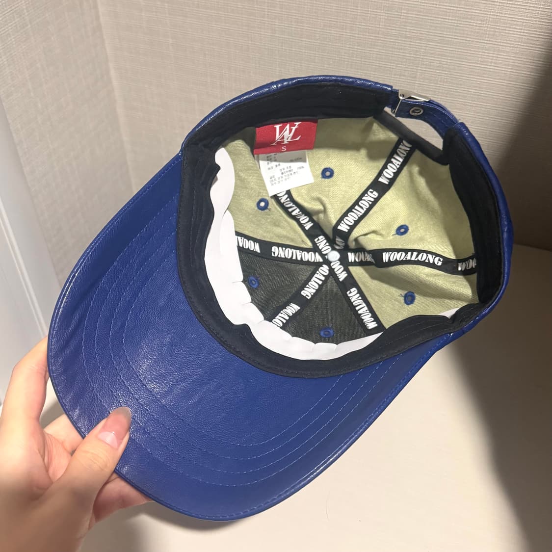 (s) 우알롱 레더 볼캡 블루 상품이미지2