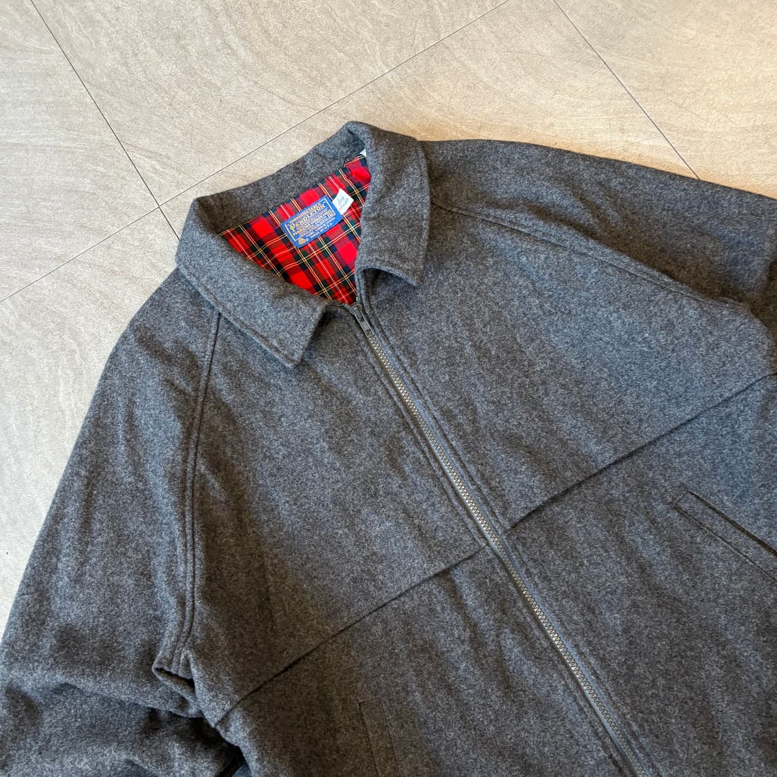 90s 90년대 미국 생산 펜들턴 그레이 울 블루종 자켓 상품이미지2