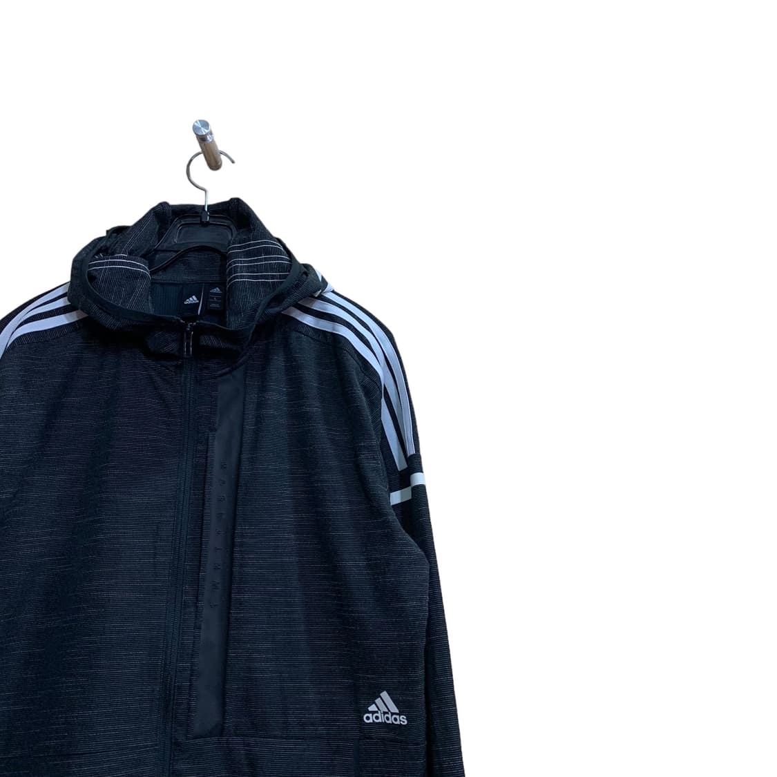 아디다스 블랙 삼선 후드바람막이 상품이미지2