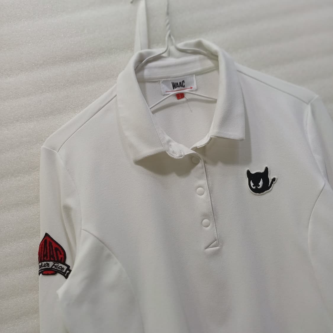 왁 골프 약 기모 카라 긴팔 티 여성 M 피치기모 흰색 사랑봉봉 상품이미지3