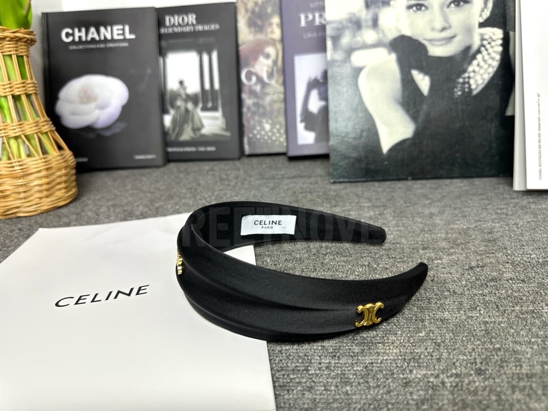 셀린느 실크 헤어밴드 블랙 상품이미지3