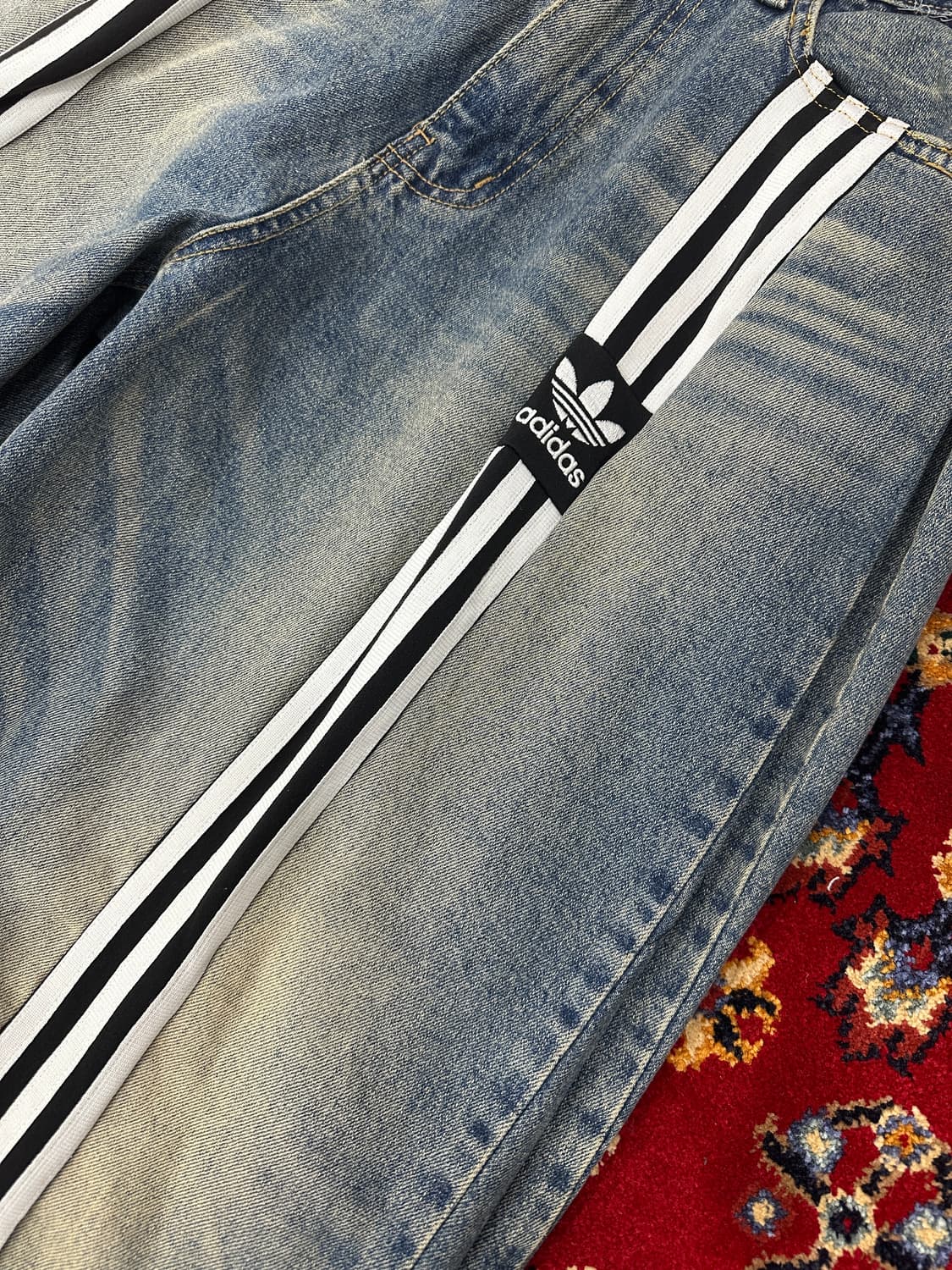 삼선줄 커스텀 데님 팬츠 상품이미지5