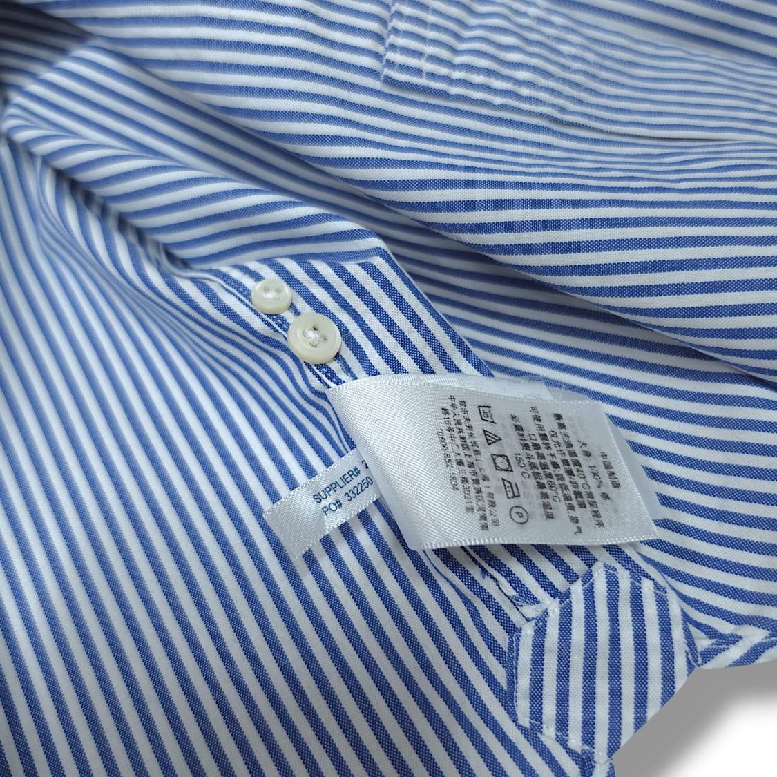 [XL] 폴로 화이트&블루 스트라이프 헨리넥 긴팔셔츠 상품이미지8