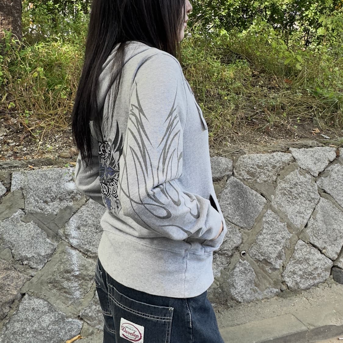 2009 할리데이비슨 블루 블링 & 플레임 후드 집업 상품이미지6