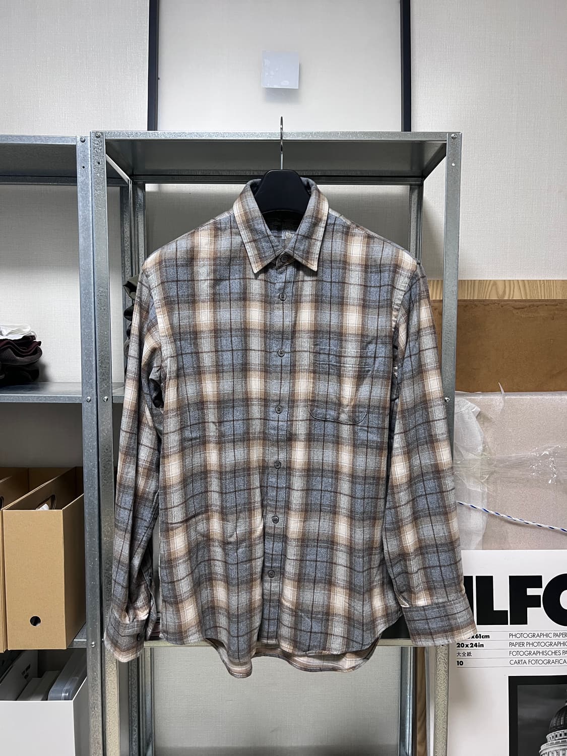 [L] 무인양품 플란넬 체크셔츠 상품이미지1