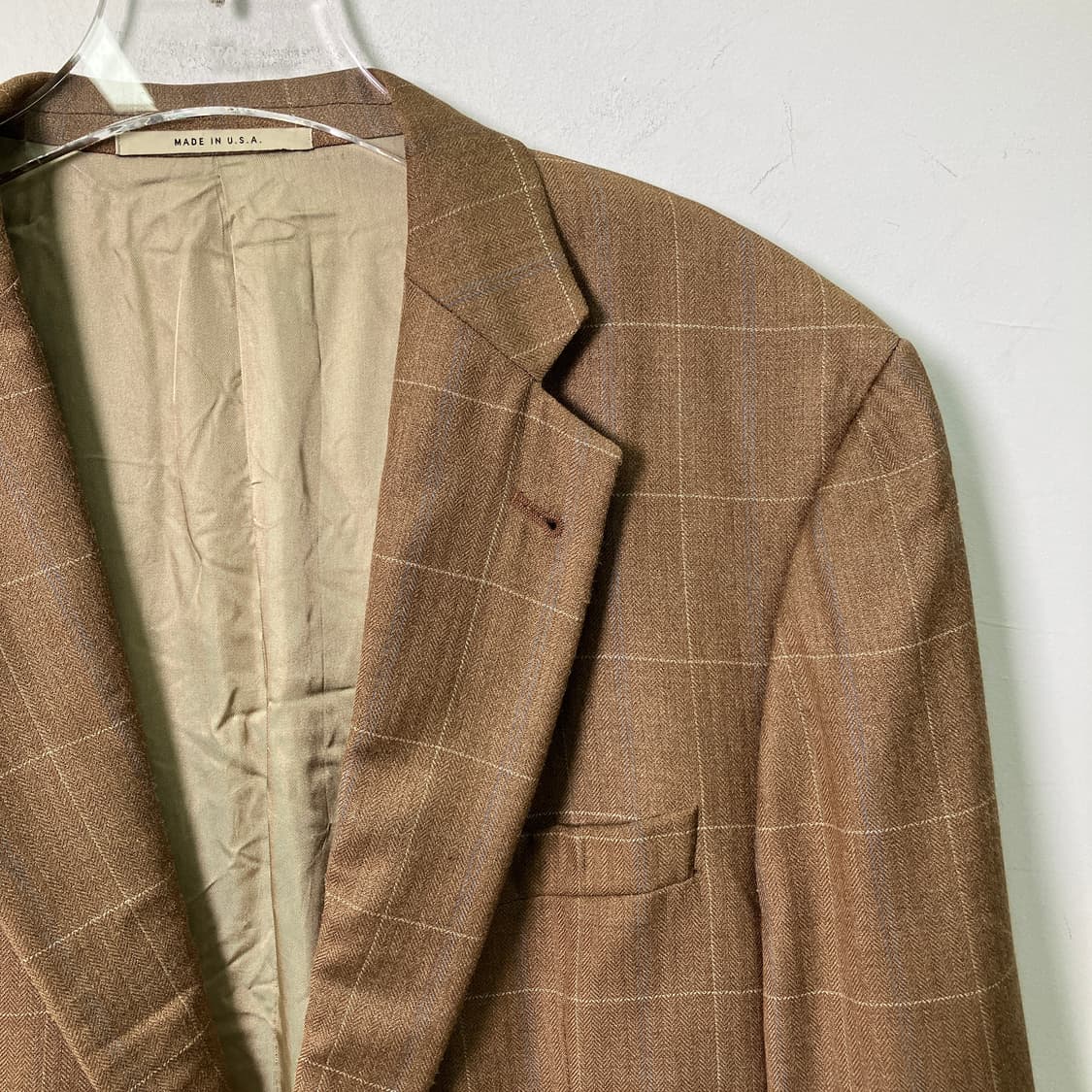 버버리 브라운 체크 실크 블레이저 자켓 40 상품이미지4