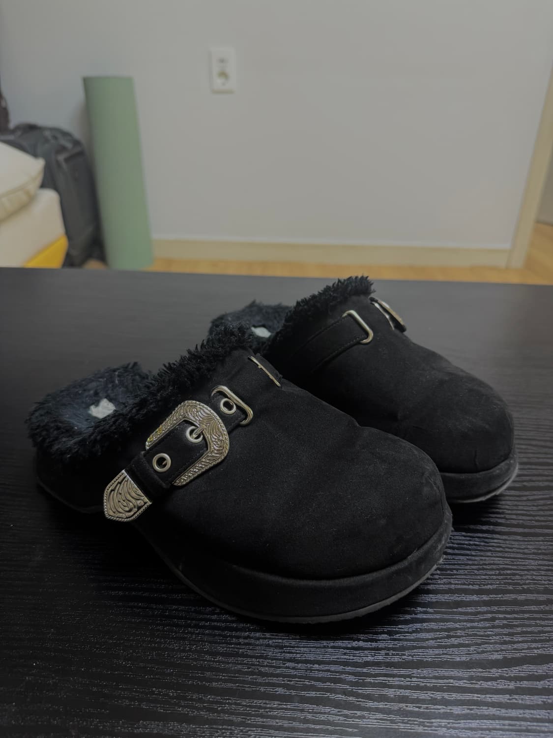 Khiho 기호 플랫폼 털 뮬 슬리퍼 245 상품이미지1