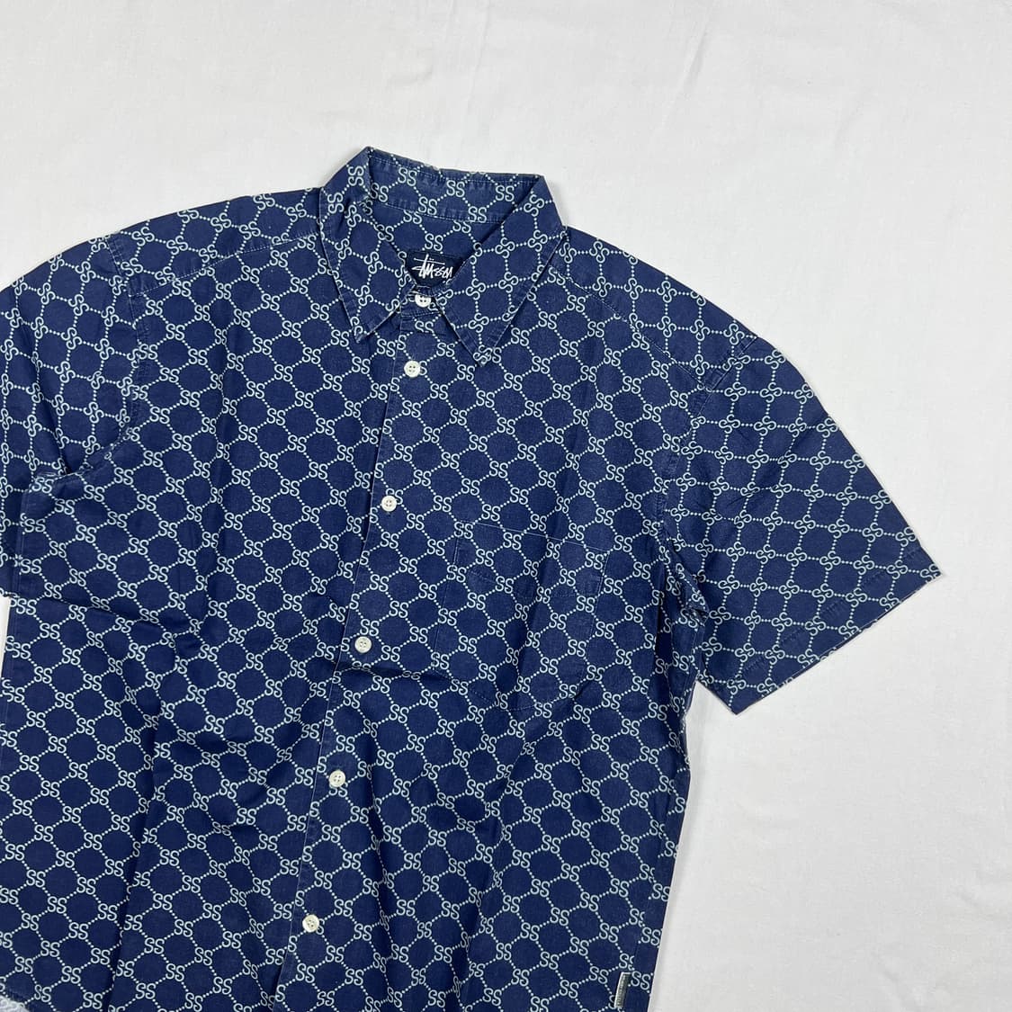 90’s 스투시 stussy 구찌 gg 패러디 ss 로고 반팔 셔츠 상품이미지2