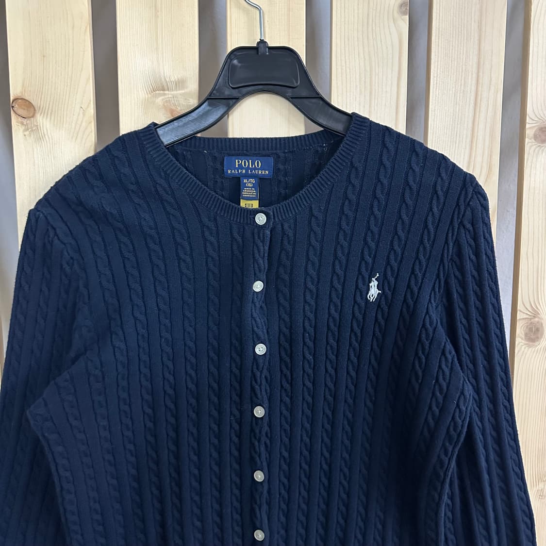 (XS) 폴로 랄프로렌 네이비 케이블 니트 가디건 상품이미지4
