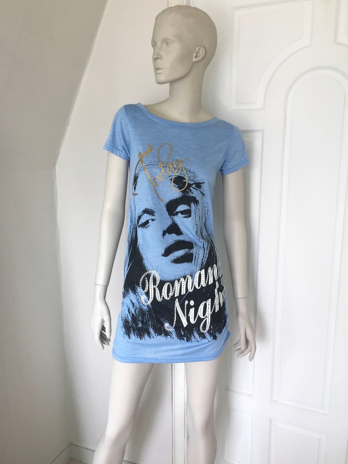 Vintage Face Graphic Blue Long Tee 상품이미지1