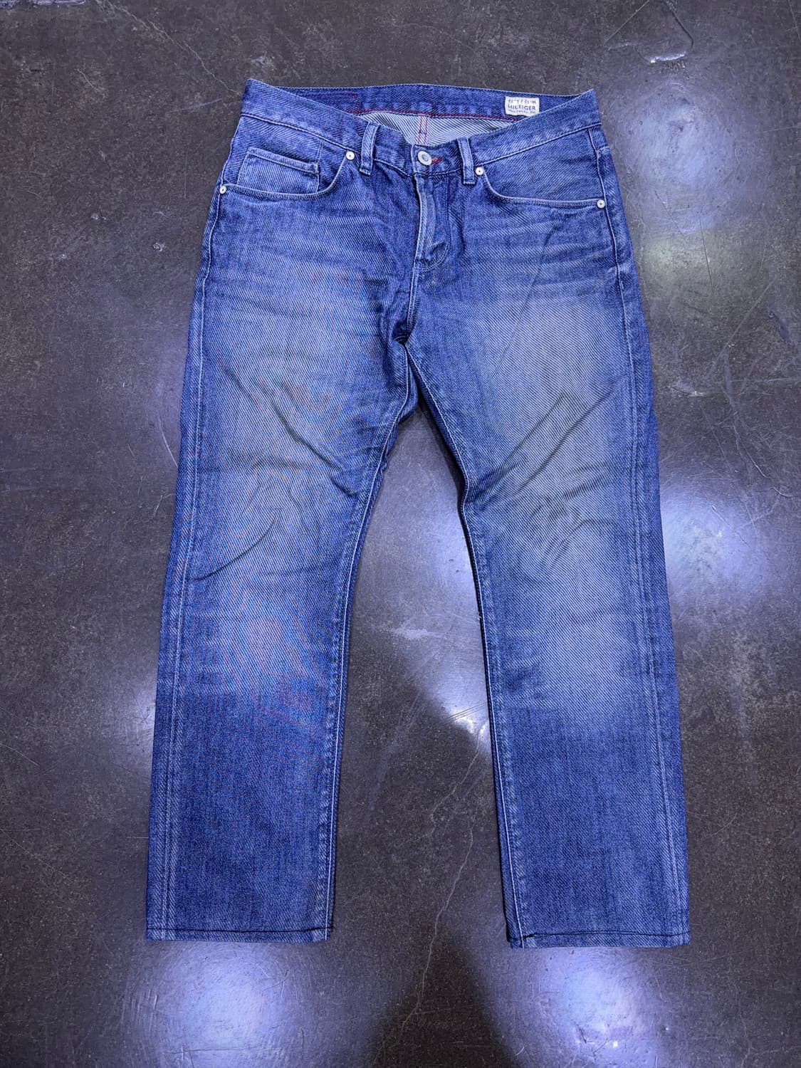 타미힐피거 허드슨 슬림 스트레이트핏 사선 입체패턴 워싱 데님팬츠 32 상품이미지1