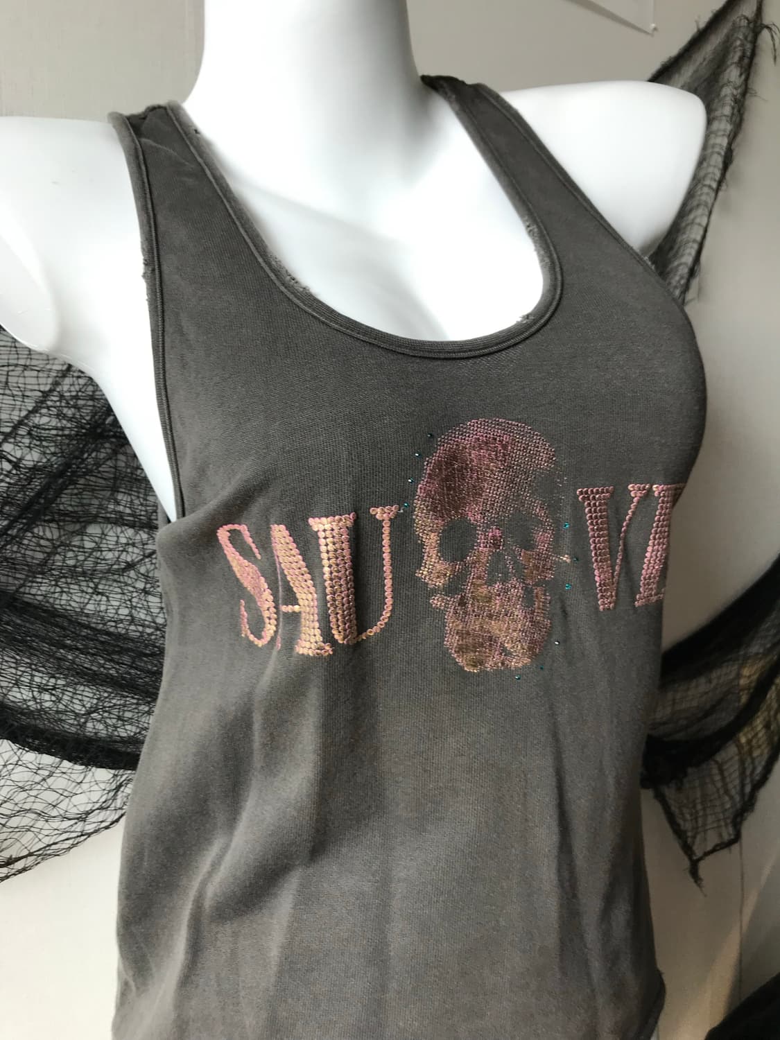 Punk 00s mood printing sleeveless   상품이미지2